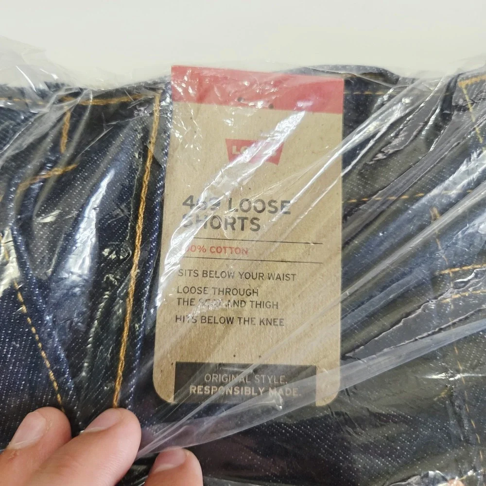 NEW Levi 469 Jean Shorts Men's Size 52 Loose Fit 100% Cotton Dark Wash NWT
